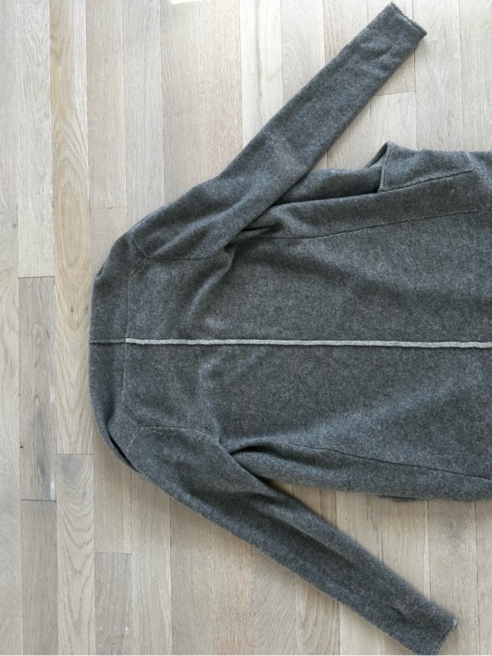 Babaton Light Gray Ribbed Knit Cardigan - Picture 3 of 3